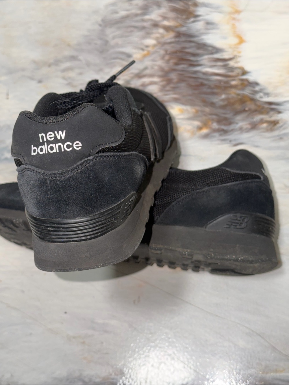 New Balance Men's Black Suede & Mesh Sneakers